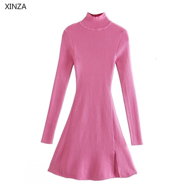 casual dresses women spring pink knit elegant turtleneck long sleeve mini woman fashion front slit vintage sweater xfa7, Black;gray
casual dresses women spring pink knit elegant turtleneck long sleeve mini woman fashion front slit vintage sweater xfa7, Black;gray
