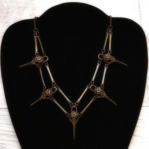 chokers gothic witch skull raven crow bird pendant choker necklace wicca punk pagan hip hop jewelry gift for women friends wholesale, Golden;silver
chokers gothic witch skull raven crow bird pendant choker necklace wicca punk pagan hip hop jewelry gift for women friends wholesale, Golden;silver