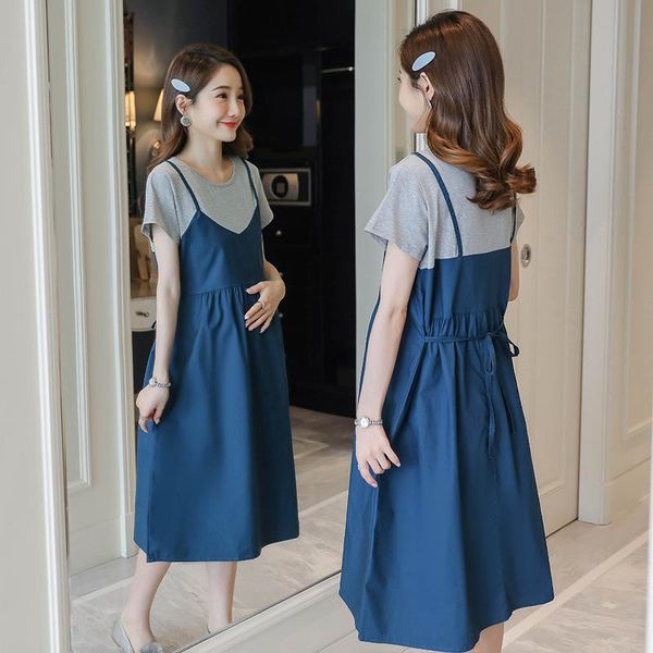 maternity dresses summer for pregnant women clothes fashion fake two piece short sleeve slim pregnancy dress, White
maternity dresses summer for pregnant women clothes fashion fake two piece short sleeve slim pregnancy dress, White