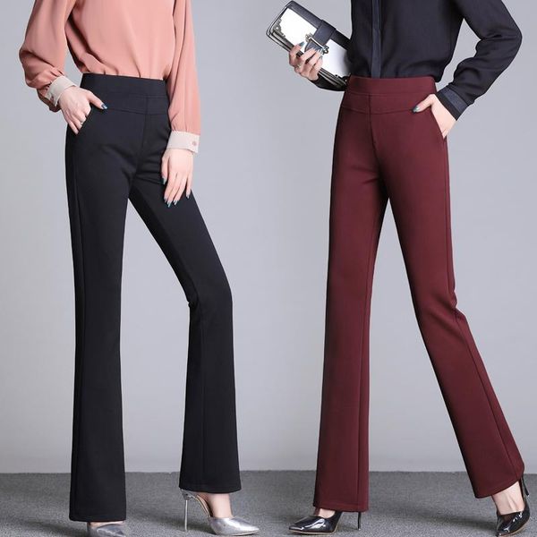 women's pants & capris office lady work long flare solid high waist plus size woman trousers 2021 spring stretch slim formal female, Black;white
women's pants & capris office lady work long flare solid high waist plus size woman trousers 2021 spring stretch slim formal female, Black;white
