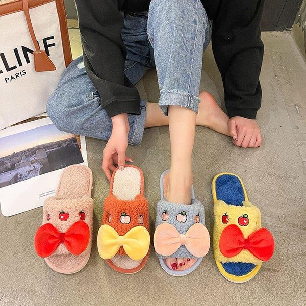 slippers 2021 korean bow tie color plush non-slip warm wool home shoes lovely girl gift, Black
slippers 2021 korean bow tie color plush non-slip warm wool home shoes lovely girl gift, Black
