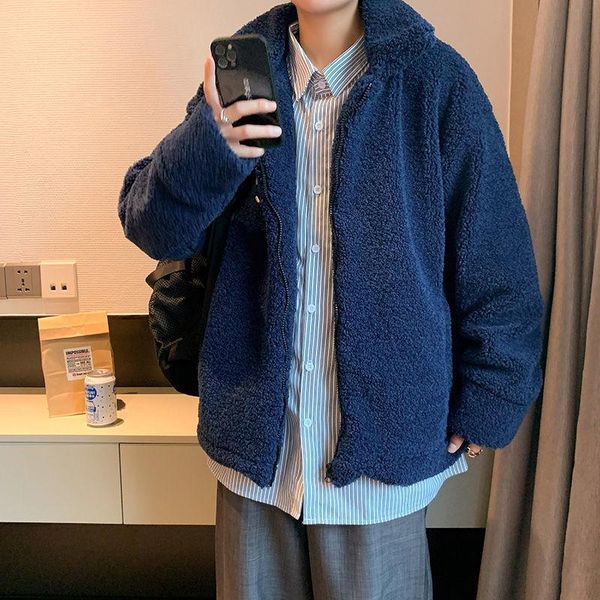 men's wool & blends autumn solid keep warm leather and fur loose coat windbreaker men fleece fluffy trench outwear jackets man, Black
men's wool & blends autumn solid keep warm leather and fur loose coat windbreaker men fleece fluffy trench outwear jackets man, Black