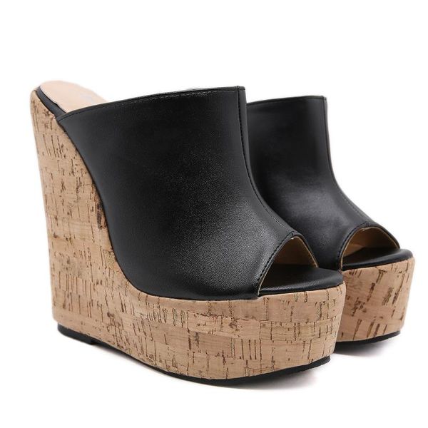 ladies platform wedge peep toe slippers black summer simplicity style shoes woman super high sandal plus size 42
ladies platform wedge peep toe slippers black summer simplicity style shoes woman super high sandal plus size 42