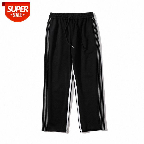 side stripes color matching casual trousers men's street flow loose wide-leg pants wind sports #nk11, Black
side stripes color matching casual trousers men's street flow loose wide-leg pants wind sports #nk11, Black