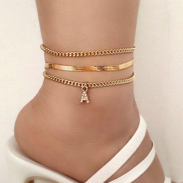 anklets 3pcs/set gold color simple metal flat snake chain anklet for women boho fashion crystal letter pendant leg sandals jewelry, Red;blue
anklets 3pcs/set gold color simple metal flat snake chain anklet for women boho fashion crystal letter pendant leg sandals jewelry, Red;blue