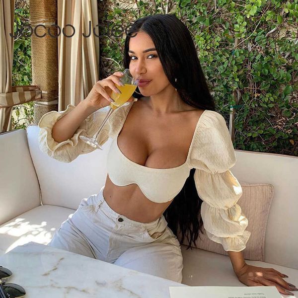 jocoo jolee cryptographic square collar lantern sleeve blouse shirts women backless solid elegant summer cropped club 210619, White
jocoo jolee cryptographic square collar lantern sleeve blouse shirts women backless solid elegant summer cropped club 210619, White