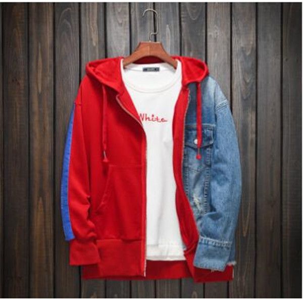 new mens spring and autumn denim jacket stitching contrast color youth tide brand men jackets clothes outerwear coats, Black;brown
new mens spring and autumn denim jacket stitching contrast color youth tide brand men jackets clothes outerwear coats, Black;brown