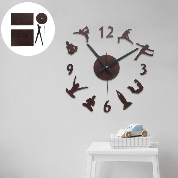wall clocks 1pc simple clock pretty diy practical yoga sticker