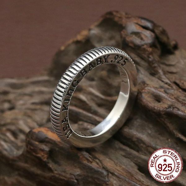 cluster rings 100% s925 sterling silver men's ring personality fashion classic jewelry punk style carved letters simple to send a gift, Golden;silver
cluster rings 100% s925 sterling silver men's ring personality fashion classic jewelry punk style carved letters simple to send a gift, Golden;silver