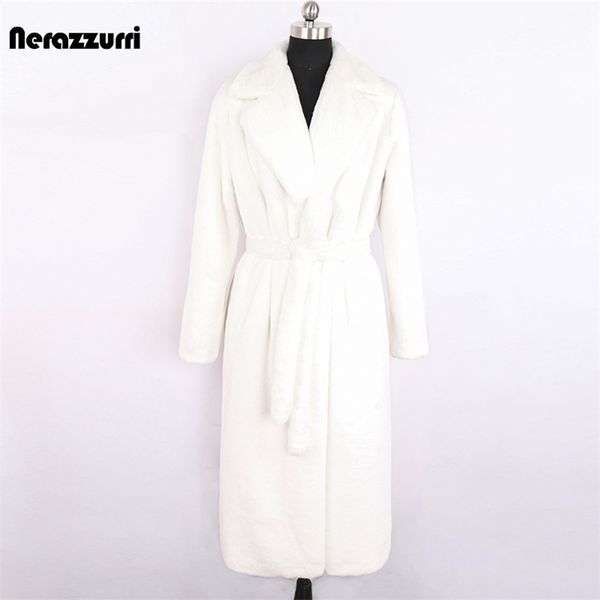 nerazzurri winter long white black warm fluffy faux fur coat women long sleeve belt lapel stylish korean fashion without buttons 211018
nerazzurri winter long white black warm fluffy faux fur coat women long sleeve belt lapel stylish korean fashion without buttons 211018