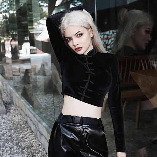 tee women's short long shirt, gothic clothing, collar retro style autumn black city clothing, White
tee women's short long shirt, gothic clothing, collar retro style autumn black city clothing, White