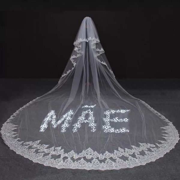 bridal veils bling sequins lace long wedding veil customized with name letter mae/pai, Black
bridal veils bling sequins lace long wedding veil customized with name letter mae/pai, Black