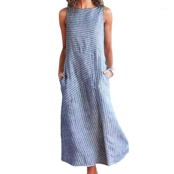 casual dresses women dress long sleeveless stripe maxi loose round neck summer sundress holiday clothing, Black;gray
casual dresses women dress long sleeveless stripe maxi loose round neck summer sundress holiday clothing, Black;gray
