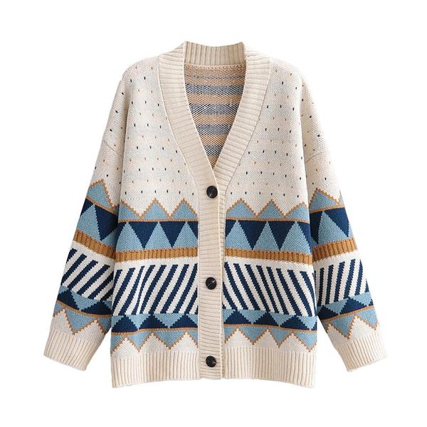 women's knits & tees 2021 autumn winter women geometry knitted cardigan sweater jumper button-up female, White
women's knits & tees 2021 autumn winter women geometry knitted cardigan sweater jumper button-up female, White