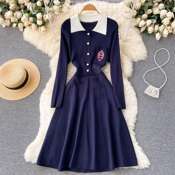 casual dresses a296 autumn fashion women college embroidery pearl stitching knit sweater dress long sleeve clothes vestidos, Black;gray
casual dresses a296 autumn fashion women college embroidery pearl stitching knit sweater dress long sleeve clothes vestidos, Black;gray