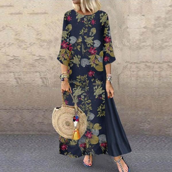 casual dresses 40# vintage print maxi dress women plus size 3/4 sleeve o-neck loose long cotton and line robe longue, Black;gray
casual dresses 40# vintage print maxi dress women plus size 3/4 sleeve o-neck loose long cotton and line robe longue, Black;gray
