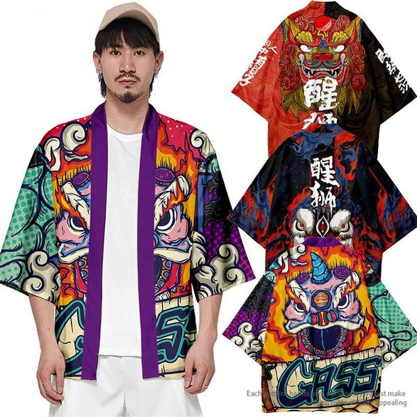men's casual shirts wholesale chinese tradition lion cartoon cosplay plus size kimono cardigan summer beach fashion loose yukata part, White;black
men's casual shirts wholesale chinese tradition lion cartoon cosplay plus size kimono cardigan summer beach fashion loose yukata part, White;black