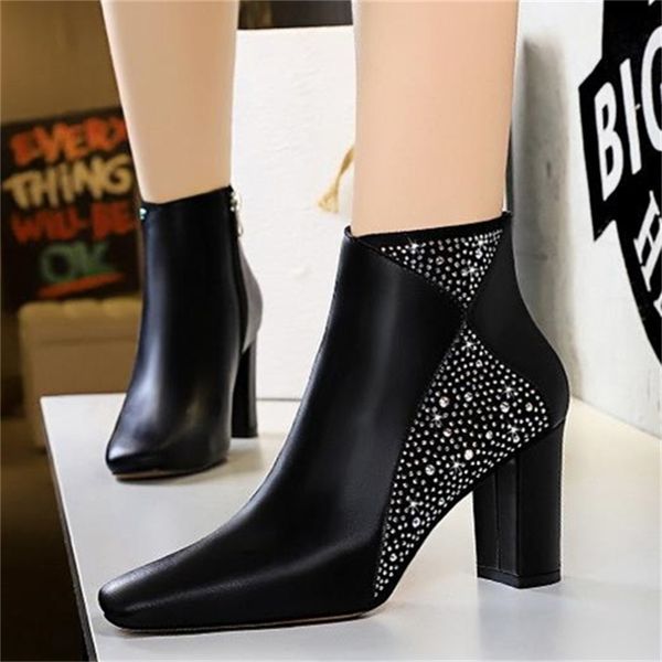 womens black rhinestone square toes chunky heels ankle boots designer booties size 34 to 40
womens black rhinestone square toes chunky heels ankle boots designer booties size 34 to 40