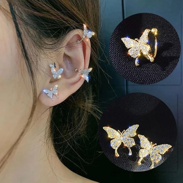 stud gorgeous rhinestone earcuff gold color butterfly earrings cute for women no piercing fake cartilage earring jewelry gifts, Golden;silver
stud gorgeous rhinestone earcuff gold color butterfly earrings cute for women no piercing fake cartilage earring jewelry gifts, Golden;silver
