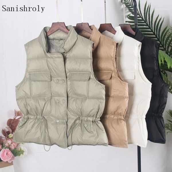 women's vests sanishroly 2021 autumn winter women light duck down vest drawstring sleeveless waistcoat female short jacket plus size se, Black;white
women's vests sanishroly 2021 autumn winter women light duck down vest drawstring sleeveless waistcoat female short jacket plus size se, Black;white
