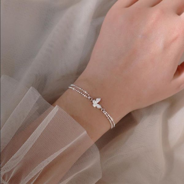 link, chain sweet jewelry butterfly charm bracelet for women trendy elegant zircon fashion party gifts, Black
link, chain sweet jewelry butterfly charm bracelet for women trendy elegant zircon fashion party gifts, Black