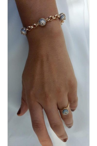 earrings & necklace women's fashion jewelry three zircon evil eye bracelet and ring binary combin, Silver
earrings & necklace women's fashion jewelry three zircon evil eye bracelet and ring binary combin, Silver