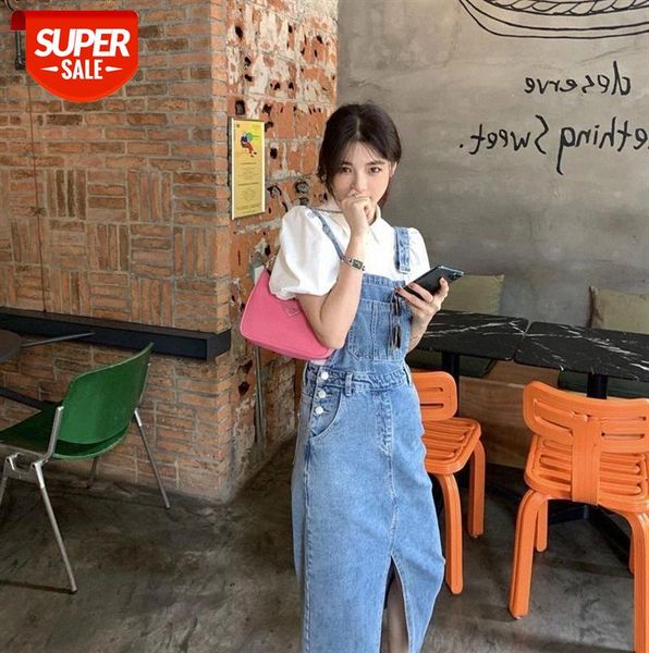 retro denim suspender skirt women korean style loose age-reducing split french mid-length dress #986d, Black;gray
retro denim suspender skirt women korean style loose age-reducing split french mid-length dress #986d, Black;gray