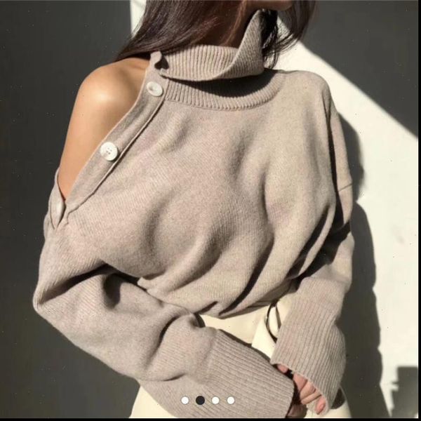 spring elegant strapless womens sweaters turtleneck loose knitted pullovers casual solid outwear, White;black
spring elegant strapless womens sweaters turtleneck loose knitted pullovers casual solid outwear, White;black