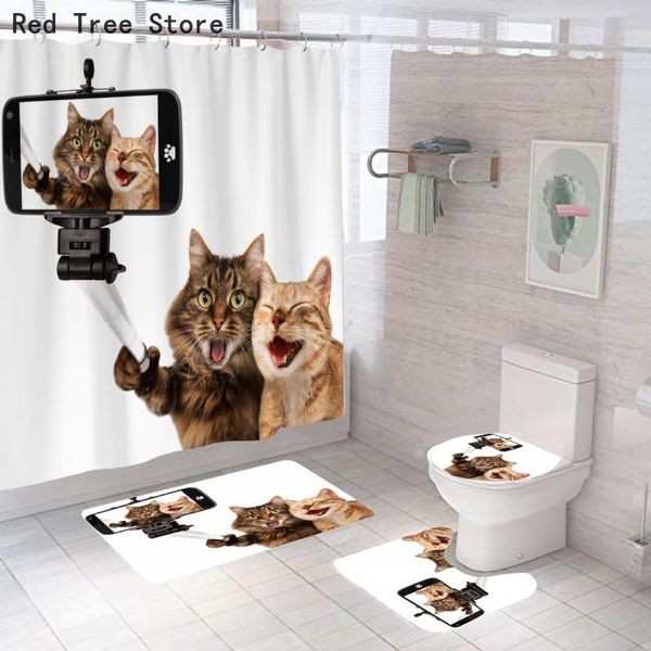 cartoon printed 3d cute cats 4pcs set waterproof shower curtain 12 hooks polyester non-slip u shape mat rug toilet cover decors curtains
cartoon printed 3d cute cats 4pcs set waterproof shower curtain 12 hooks polyester non-slip u shape mat rug toilet cover decors curtains