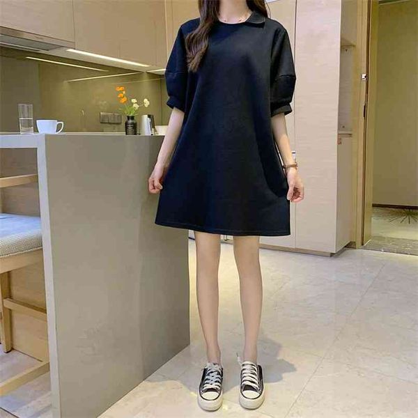black retro dress women loose slimming mini skirt summer korean fashion women's clothing 210520, Black;gray
black retro dress women loose slimming mini skirt summer korean fashion women's clothing 210520, Black;gray