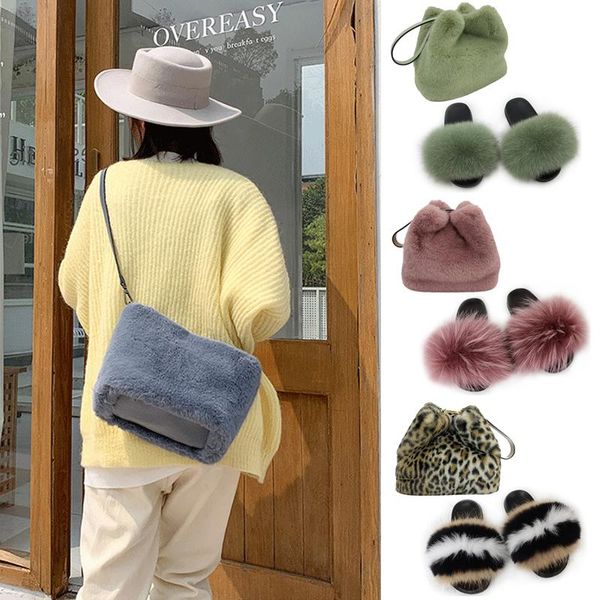 furry women leopard print solid portable diagonal bag fashion plush set ladies fur slippers fluffy slides shoes, Black
furry women leopard print solid portable diagonal bag fashion plush set ladies fur slippers fluffy slides shoes, Black