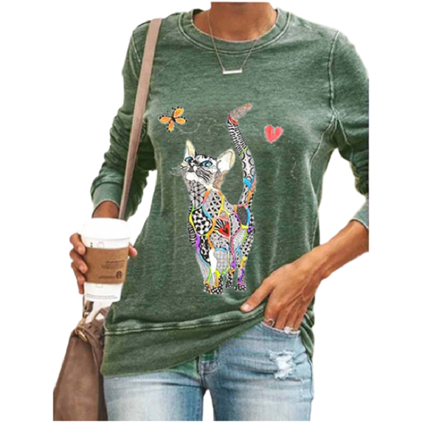 cute cat print casual women t-shirt long sleeve plus size autumn new cartoon tees womens 3xl 4xl 5xl blue black shirts femme, White
cute cat print casual women t-shirt long sleeve plus size autumn new cartoon tees womens 3xl 4xl 5xl blue black shirts femme, White