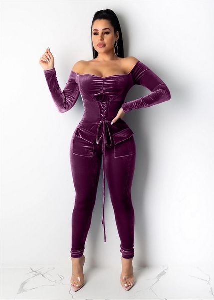 women's jumpsuits & rompers okayoasis women slash neck long sleeve bodycon velvet party jumpsuit lace up skinny club romper, Black;white
women's jumpsuits & rompers okayoasis women slash neck long sleeve bodycon velvet party jumpsuit lace up skinny club romper, Black;white