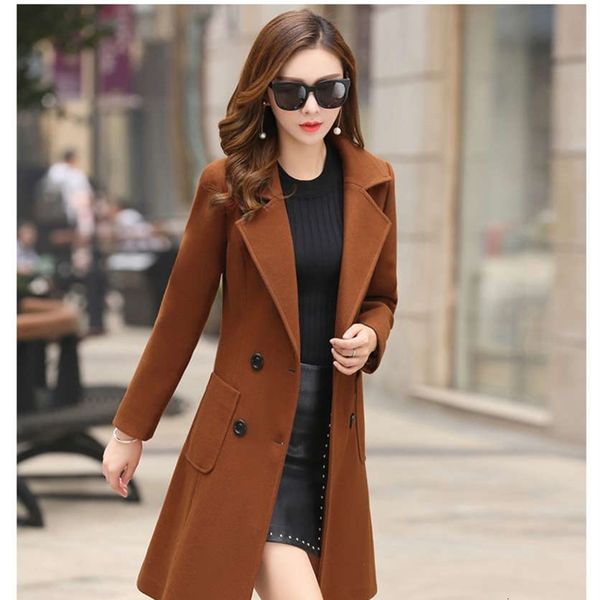 women's jackets coat woolen overcoat middle long jacket multi color and size q4xx, Black;brown
women's jackets coat woolen overcoat middle long jacket multi color and size q4xx, Black;brown