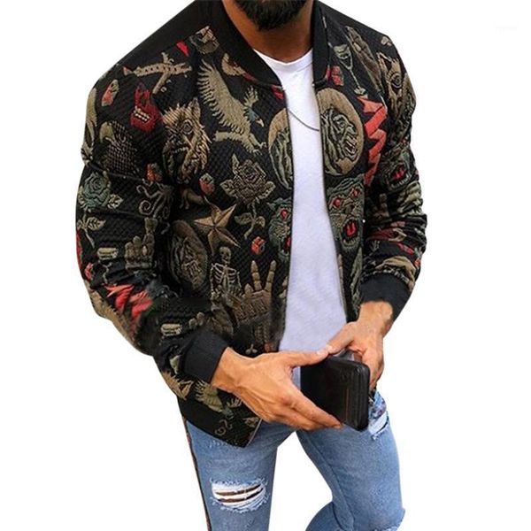 men jacket fashion slim printed men's spring and autumn trend zipper long sleeve casual mens clothing jackets, Black;brown
men jacket fashion slim printed men's spring and autumn trend zipper long sleeve casual mens clothing jackets, Black;brown