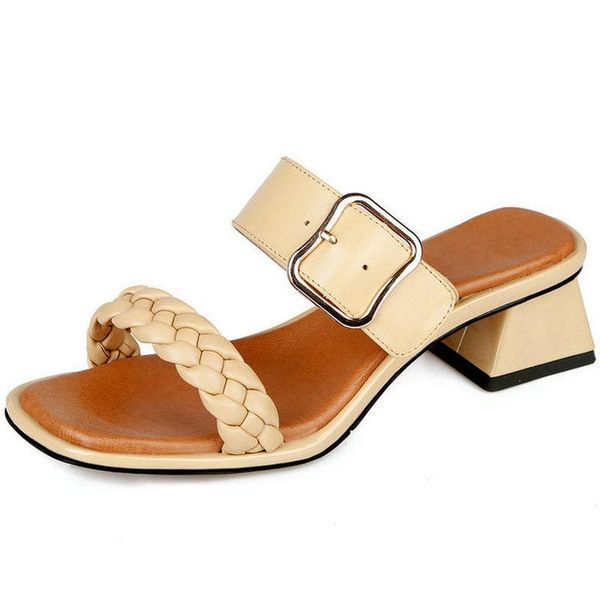 genuine leather female slippers summer est high heels shoes woman square 2021 casual party women sandals, Black
genuine leather female slippers summer est high heels shoes woman square 2021 casual party women sandals, Black