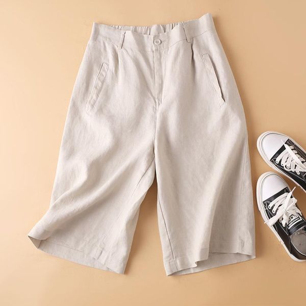 women's shorts limiguyue summer women high waist vintage loose cotton linen short casual streetwear wide leg knee-length trousers k2803, White;black
women's shorts limiguyue summer women high waist vintage loose cotton linen short casual streetwear wide leg knee-length trousers k2803, White;black