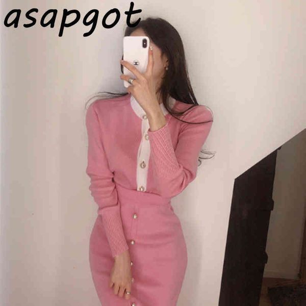 asapgot chic gentle sets office lady o neck long sleeve knitted cardigan sweaters slim high waist knit split skirt pink fashion 210429, White
asapgot chic gentle sets office lady o neck long sleeve knitted cardigan sweaters slim high waist knit split skirt pink fashion 210429, White