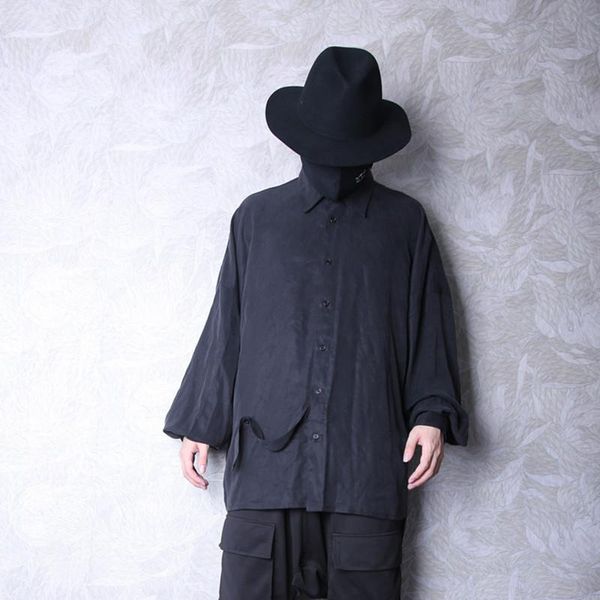 men's casual shirts autumn japanese style black long-sleeve shirt original design hip hop men lantern sleeve men., White;black
men's casual shirts autumn japanese style black long-sleeve shirt original design hip hop men lantern sleeve men., White;black