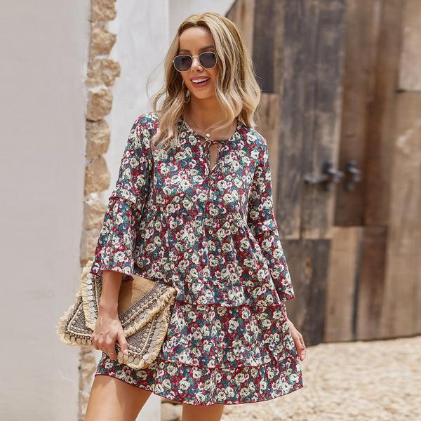 casual dresses holiday v-neck a-line floral print women dress autumn elegant lace-up ruffles female vestidos retro, Black;gray
casual dresses holiday v-neck a-line floral print women dress autumn elegant lace-up ruffles female vestidos retro, Black;gray