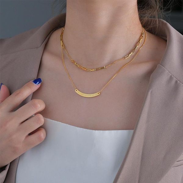 chains fashion simple curved letter chain necklace for women geometric multi-layer stainless steel lovers clavicle party jewelry, Silver
chains fashion simple curved letter chain necklace for women geometric multi-layer stainless steel lovers clavicle party jewelry, Silver