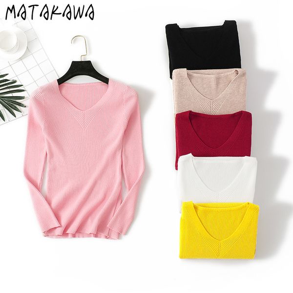 matakawa sweater women autumn v-neck long-sleeved solid color women's pullovers slim bottoming 210513, White;black
matakawa sweater women autumn v-neck long-sleeved solid color women's pullovers slim bottoming 210513, White;black
