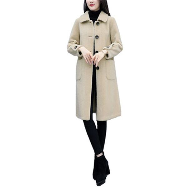 women's fur & faux winter long coat women 2021 granule lambswool elegant sheep shearing plus size warm overcoat, Black
women's fur & faux winter long coat women 2021 granule lambswool elegant sheep shearing plus size warm overcoat, Black