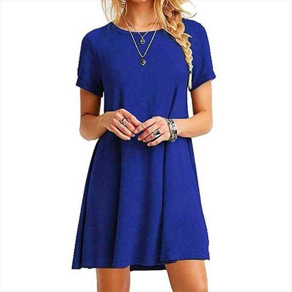 summer womens swing t-shirt dresses casual women solid color short sleeve o-neck dress loose pullover tunic, Black;gray
summer womens swing t-shirt dresses casual women solid color short sleeve o-neck dress loose pullover tunic, Black;gray