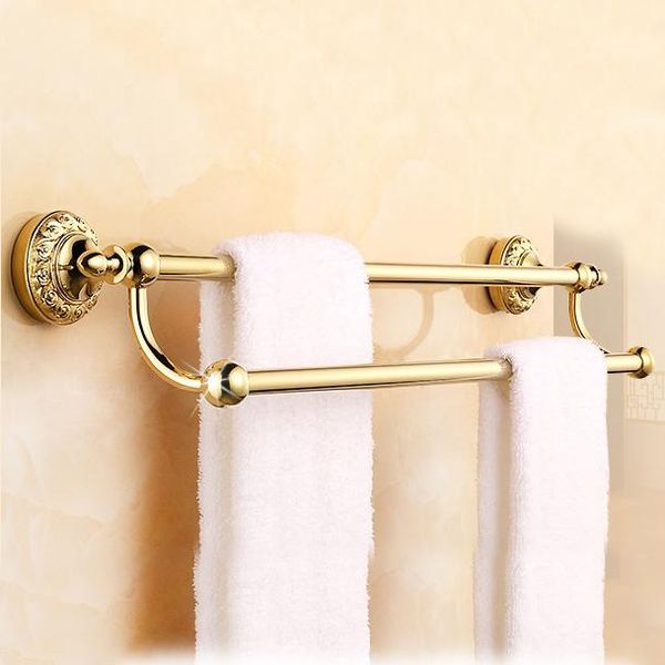 towel racks l15933 - luxury gold color brass material bathroom double bar
towel racks l15933 - luxury gold color brass material bathroom double bar