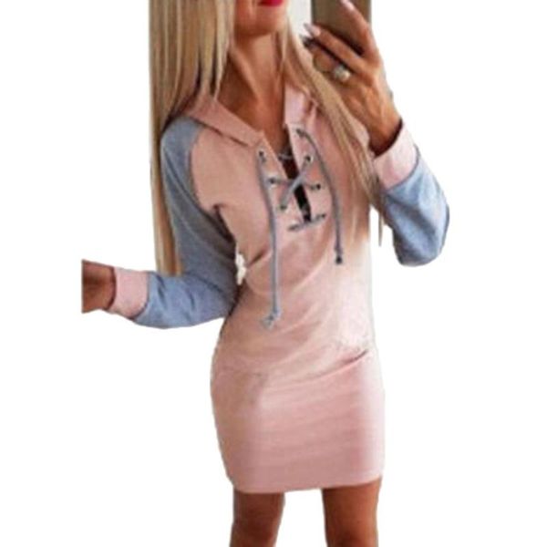 casual dresses fashion autumn dress vestidos lace up v neck long sleeve color patchwork cotton women hoodie bodycon mini, Black;gray
casual dresses fashion autumn dress vestidos lace up v neck long sleeve color patchwork cotton women hoodie bodycon mini, Black;gray