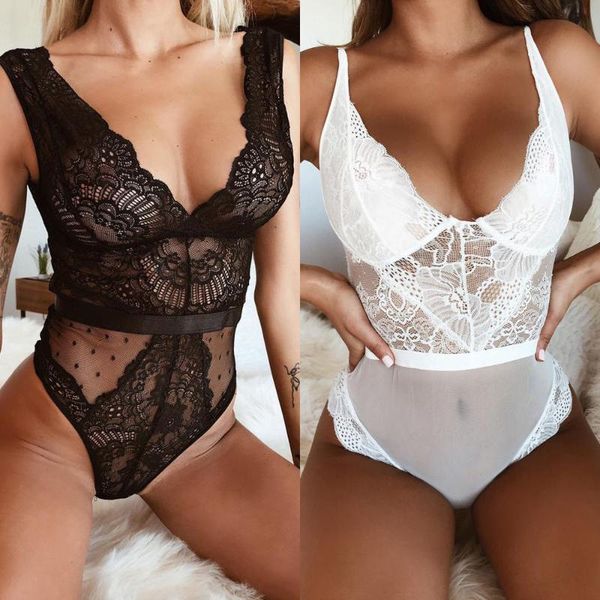 women's jumpsuits & rompers women lace bodysuit sleeveless v neck stretch leotard jumpsuit female mesh transparent hollow out black/whi, Black;white
women's jumpsuits & rompers women lace bodysuit sleeveless v neck stretch leotard jumpsuit female mesh transparent hollow out black/whi, Black;white