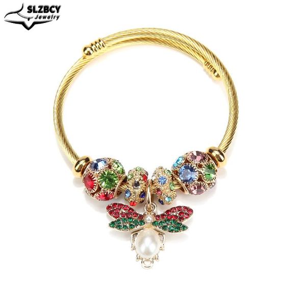 charm bracelets fashion jewelry party birthday gifts dragonfly crystal bee charms bangles for women color rhinestone beads bracelet, Golden;silver
charm bracelets fashion jewelry party birthday gifts dragonfly crystal bee charms bangles for women color rhinestone beads bracelet, Golden;silver