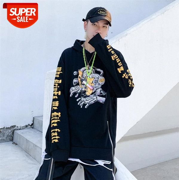 american street loose printed sweater hip-hop skull letters streamer hooded men #gc4n, Black
american street loose printed sweater hip-hop skull letters streamer hooded men #gc4n, Black
