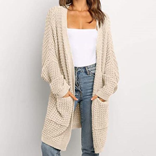 women's sweaters long batwing sleeve open front chunky knit cardigan sweater with pockets knitwear large size knitted female coat, White;black
women's sweaters long batwing sleeve open front chunky knit cardigan sweater with pockets knitwear large size knitted female coat, White;black